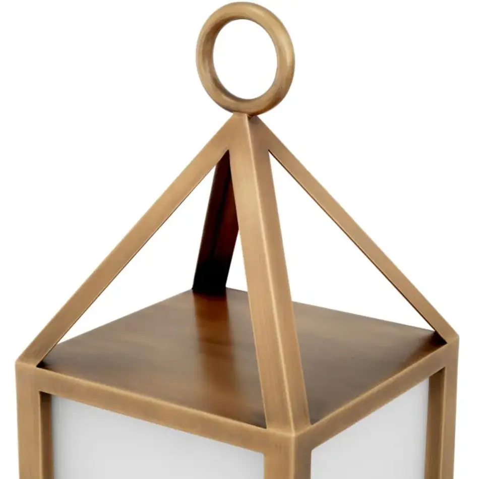 Eichholtz Riserva Outdoor Wandlamp – Antique Brass | White Glass