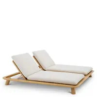 Weston Double Outdoor Daybed – Natural Teak | Viola Sand
