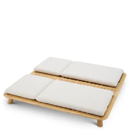 Eichholtz Weston Double Outdoor Daybed – Natural Teak | Viola Sand