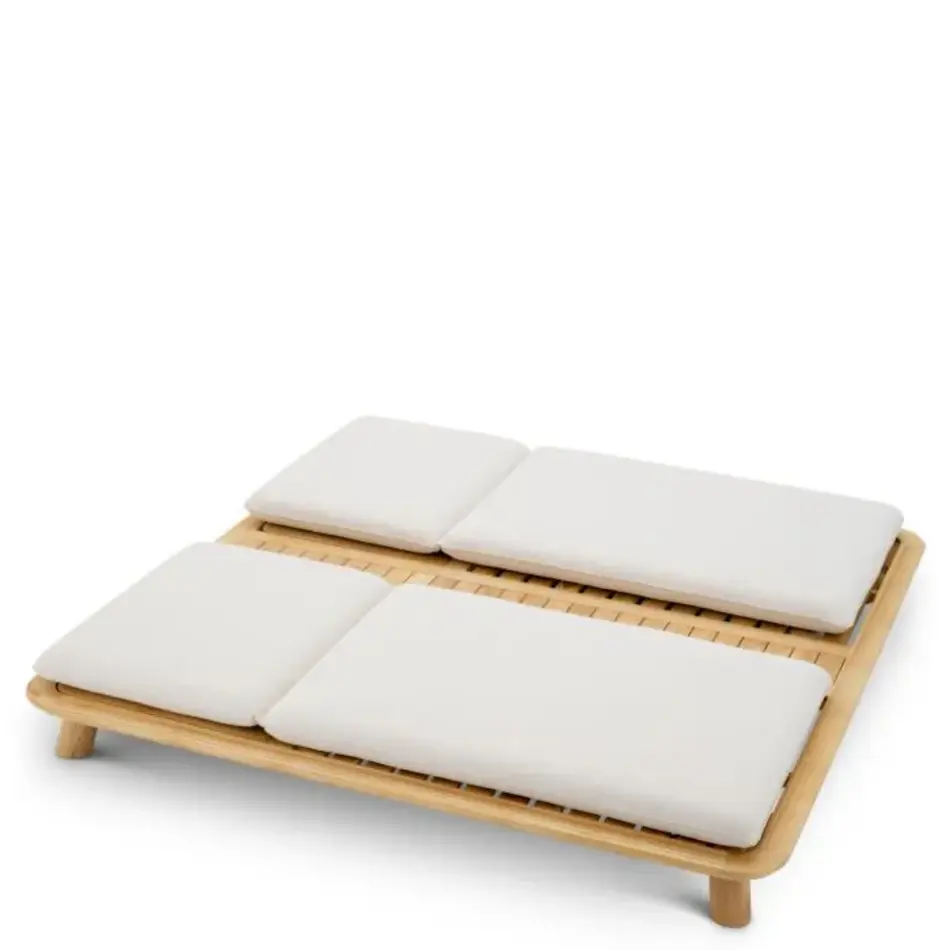 Eichholtz Weston Double Outdoor Daybed – Natural Teak | Viola Sand
