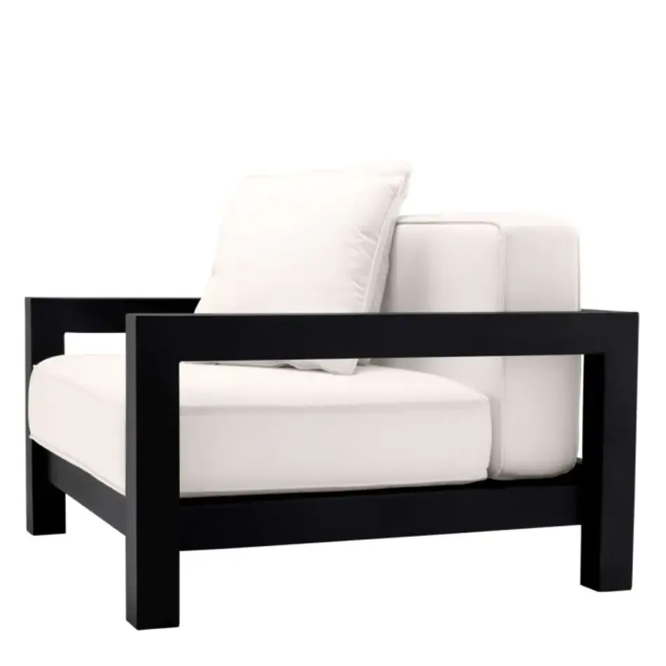 Eichholtz Cap-Antibes Outdoor Chair - Black Finish | Sunbrella Canvas