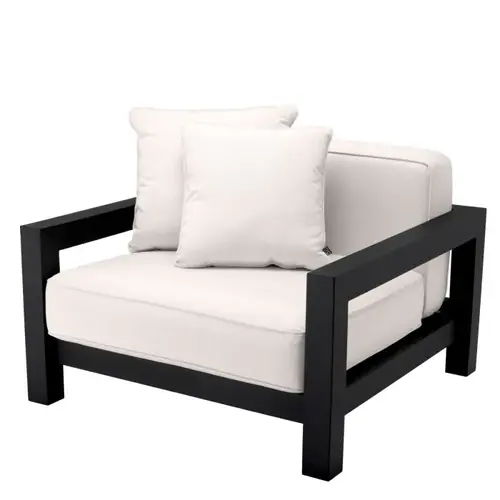 Eichholtz Cap-Antibes Outdoor Chair - Black Finish | Sunbrella Canvas