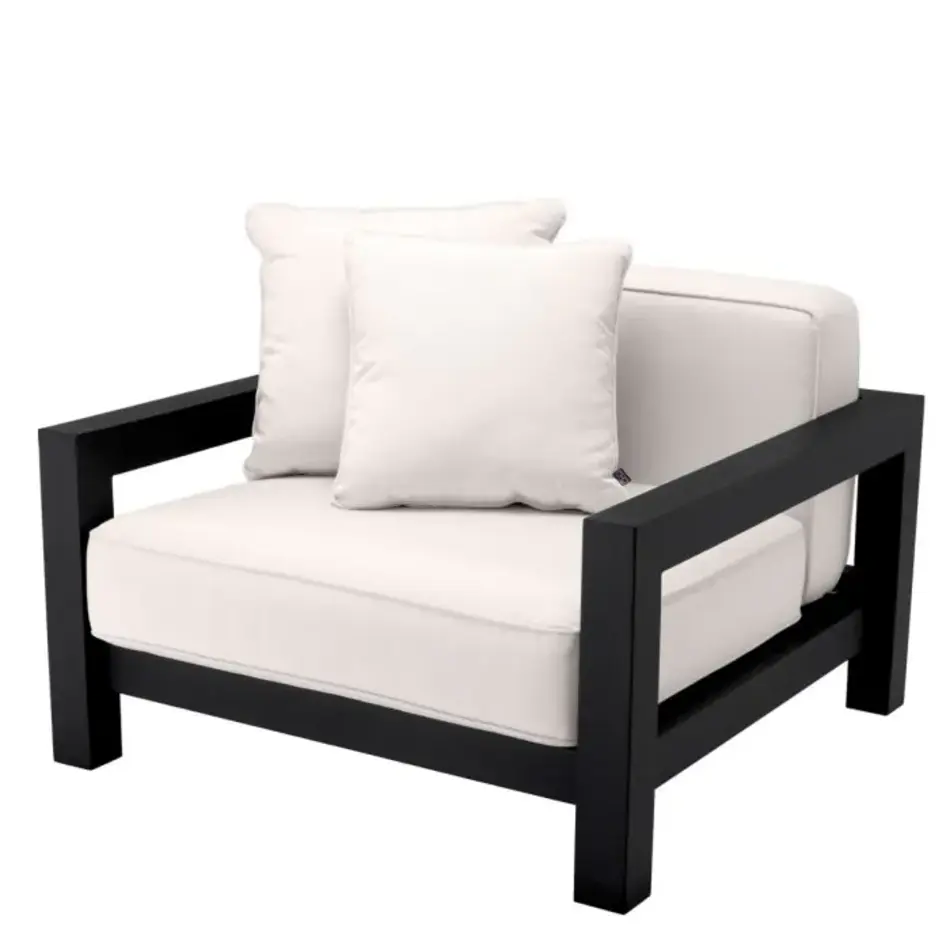 Eichholtz Cap-Antibes Outdoor Chair - Black Finish | Sunbrella Canvas