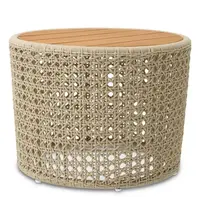 Trinity Outdoor Bijzettafel – Natural Teak | Cream Rope