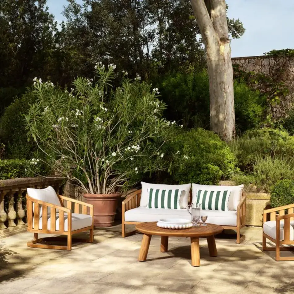 Eichholtz Aruba Outdoor Sofa - Natural Teak | Sunbrella Canvas