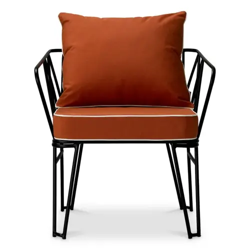 Eichholtz Clifton Outdoor Chair – Black Finish | Blaise Orange