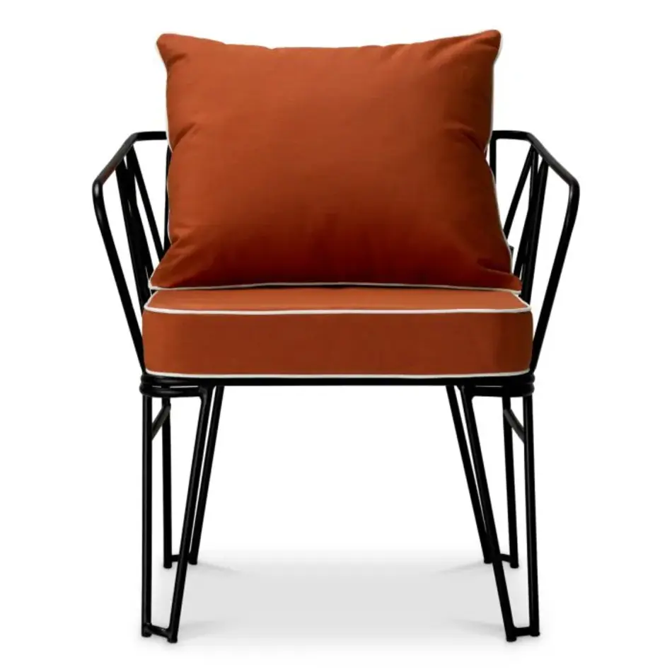 Eichholtz Clifton Outdoor Chair – Black Finish | Blaise Orange