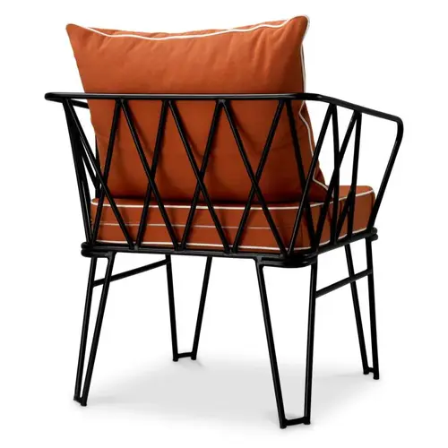 Eichholtz Clifton Outdoor Chair – Black Finish | Blaise Orange