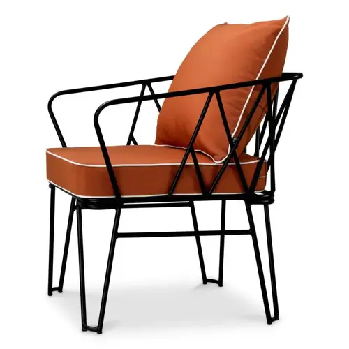 Eichholtz Clifton Outdoor Chair – Black Finish | Blaise Orange