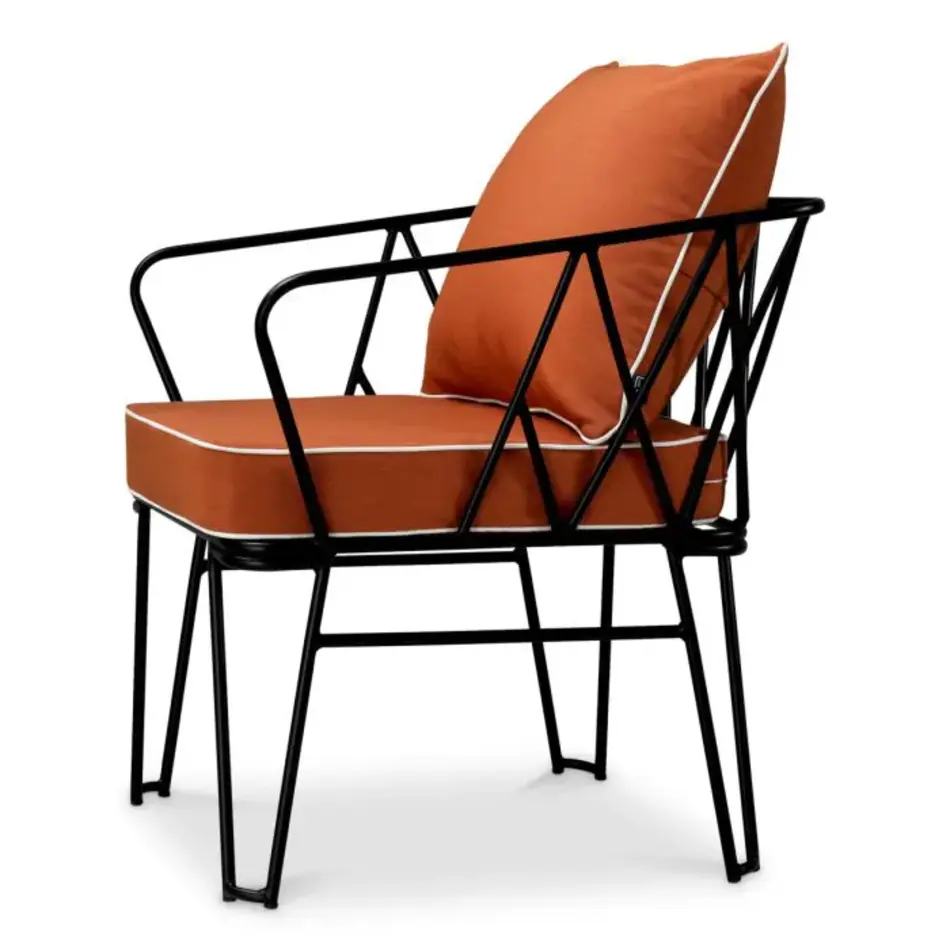 Eichholtz Clifton Outdoor Chair – Black Finish | Blaise Orange