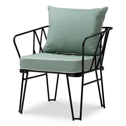 Eichholtz Clifton Outdoor Chair – Black Finish | Blaise Light Blue