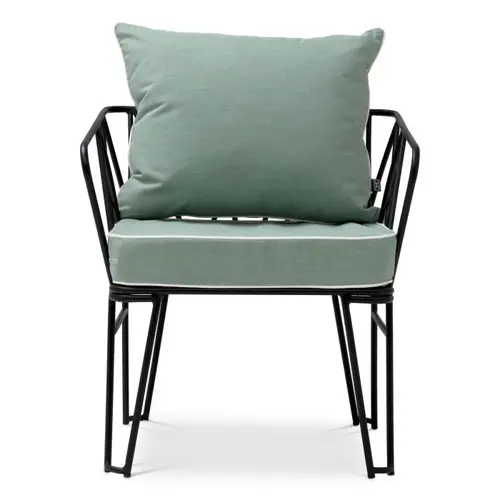 Eichholtz Clifton Outdoor Chair – Black Finish | Blaise Light Blue