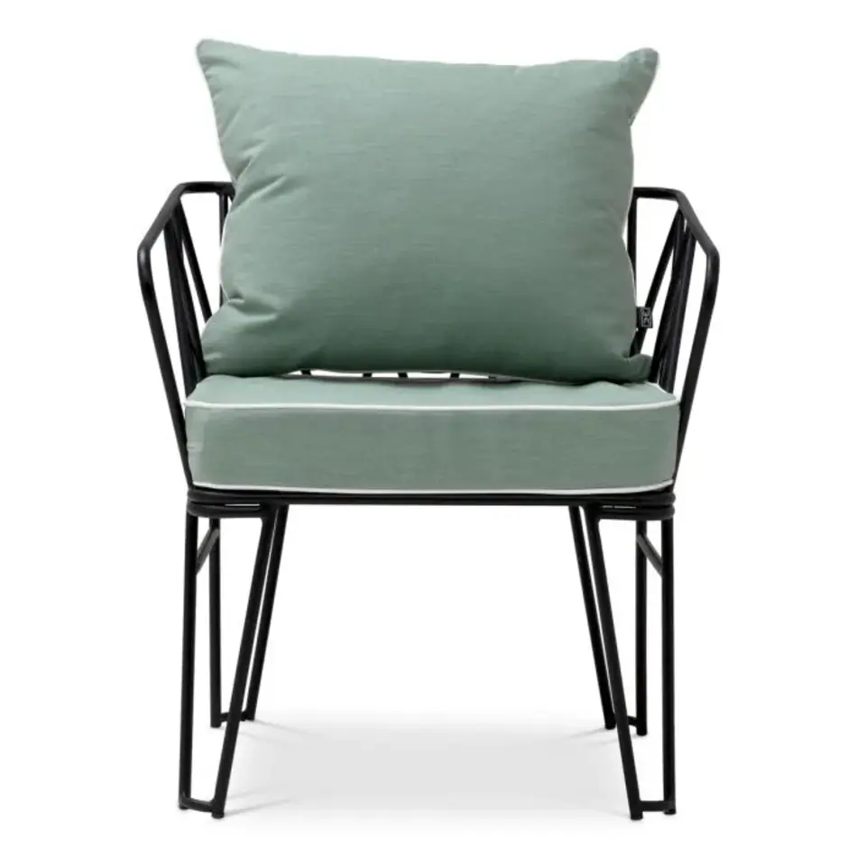 Eichholtz Clifton Outdoor Chair – Black Finish | Blaise Light Blue