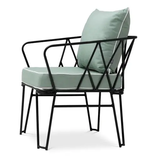 Eichholtz Clifton Outdoor Chair – Black Finish | Blaise Light Blue