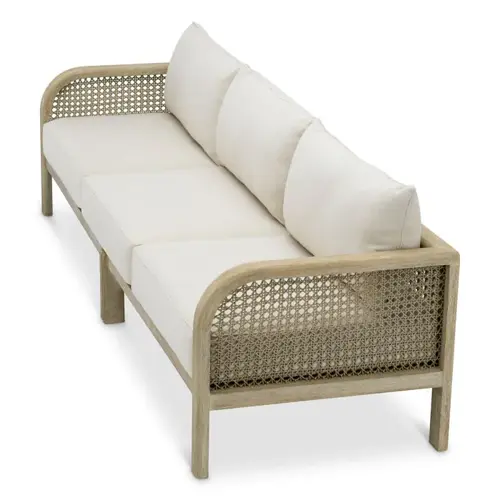 Eichholtz Julian L Outdoor Sofa – Aged Teak | Beige Rope | Viola Sand
