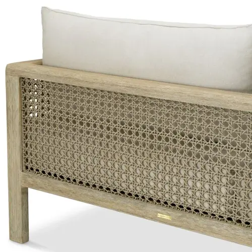 Eichholtz Julian L Outdoor Sofa – Aged Teak | Beige Rope | Viola Sand