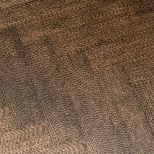 Eichholtz Melchior Dining Table 230 cm – Brown Oak Veneer | Visgraat | Brushed Brass