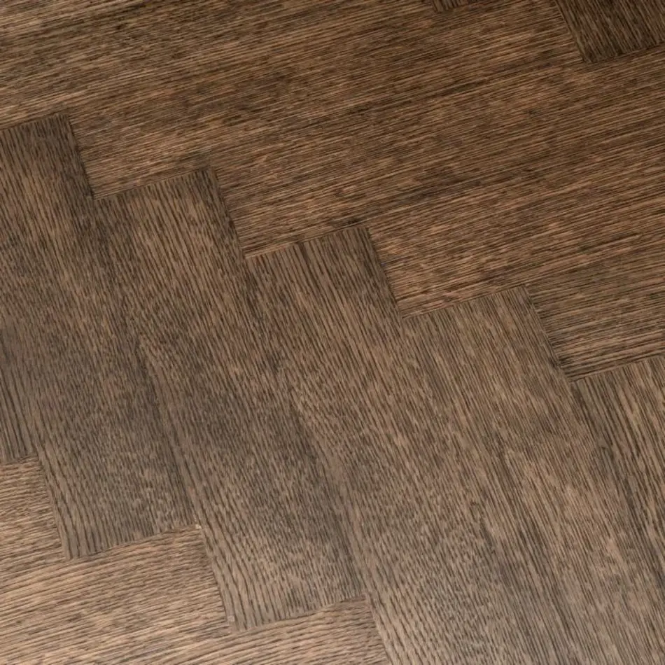 Eichholtz Melchior Dining Table 230 cm – Brown Oak Veneer | Visgraat | Brushed Brass