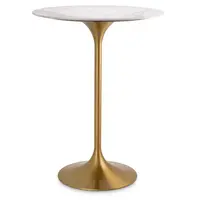 Tazio Bar Table - Brushed Brass | Ceramic Marble Look