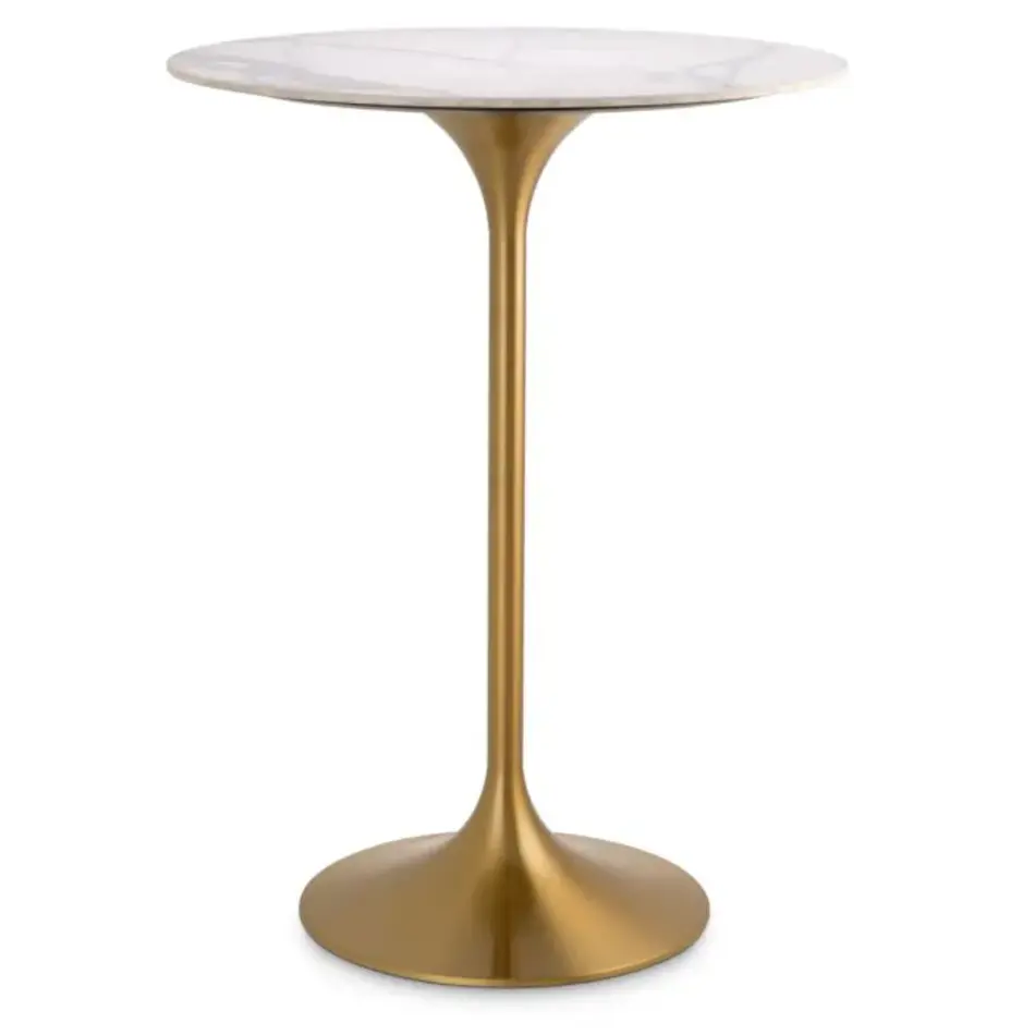 Eichholtz Tazio Bar Table – Brushed Brass | Ceramic Marble Look Eichholtz Tazio Bar Table – Brushed Brass | Ceramic Marble Look