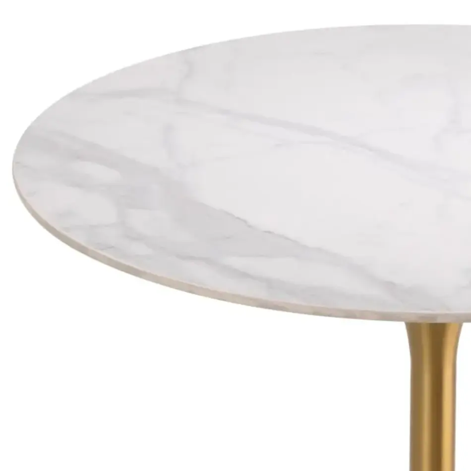 Eichholtz Tazio Bar Table – Brushed Brass | Ceramic Marble Look Eichholtz Tazio Bar Table – Brushed Brass | Ceramic Marble Look