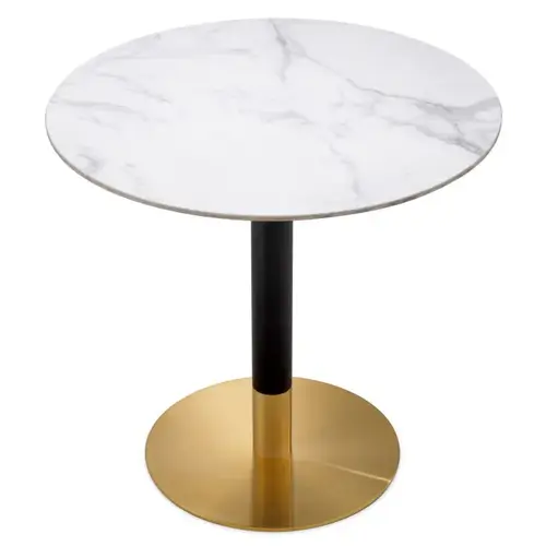 Eichholtz Trevor Dining Table – Black Finish | Brushed Brass | Ceramic Marble Look Eichholtz Trevor Dining Table – Black Finish | Brushed Brass | Ceramic Marble Look