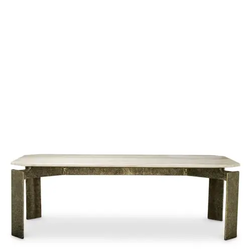 Eichholtz Bodega Rectangular Dining Table – Antique Brass | Beige Marmer Eichholtz Bodega Rectangular Dining Table – Antique Brass | Beige Marmer