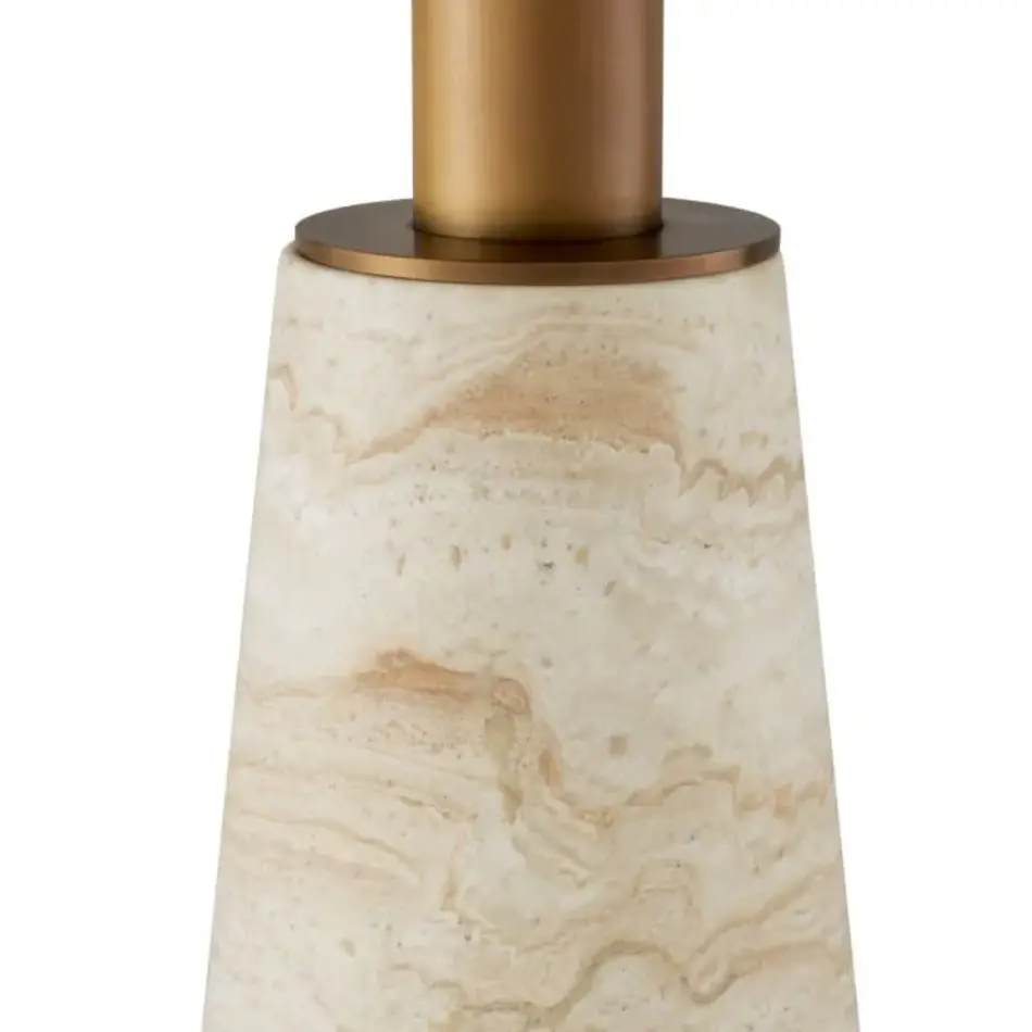 Eichholtz Genova Dining Table – Travertin | Brushed Brass Finish Eichholtz Genova Dining Table – Travertin | Brushed Brass Finish