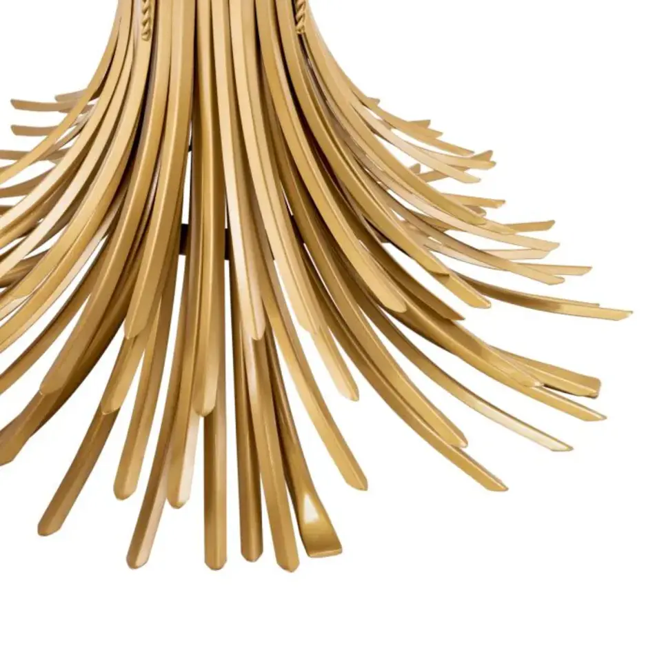 Eichholtz Bonheur Salontafel Ø130 cm – Antique Gold | Glasblad | Sculpturaal Design