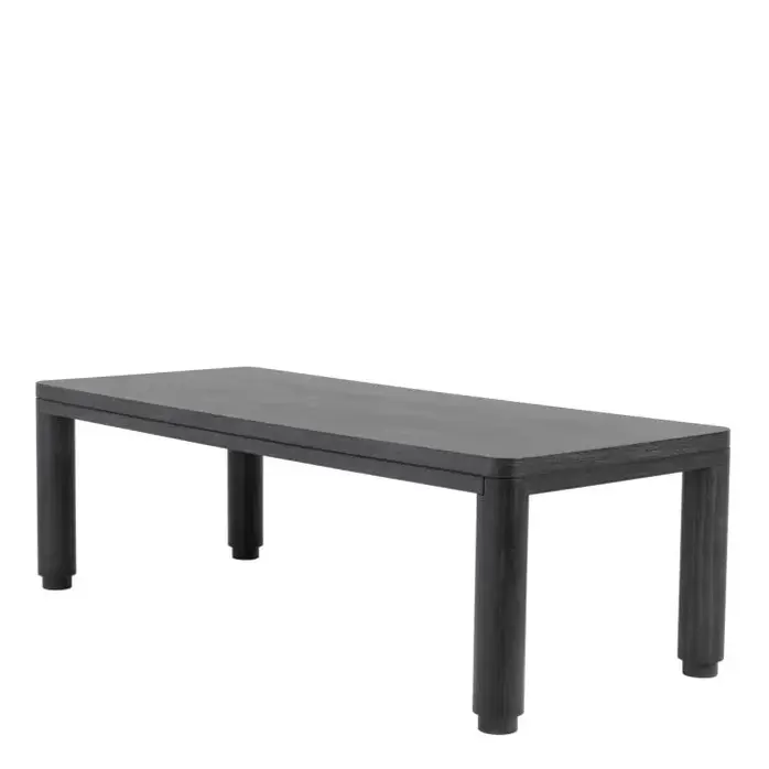 Eichholtz Atelier S Dining Table - Charcoal Grey Oak Veneer | Rounded Corners