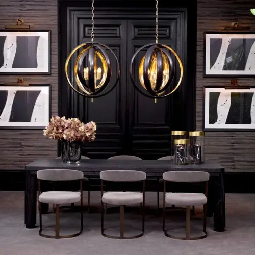 Eichholtz Atelier S Eettafel – Charcoal Grey Oak Veneer | Afgeronde Hoeken