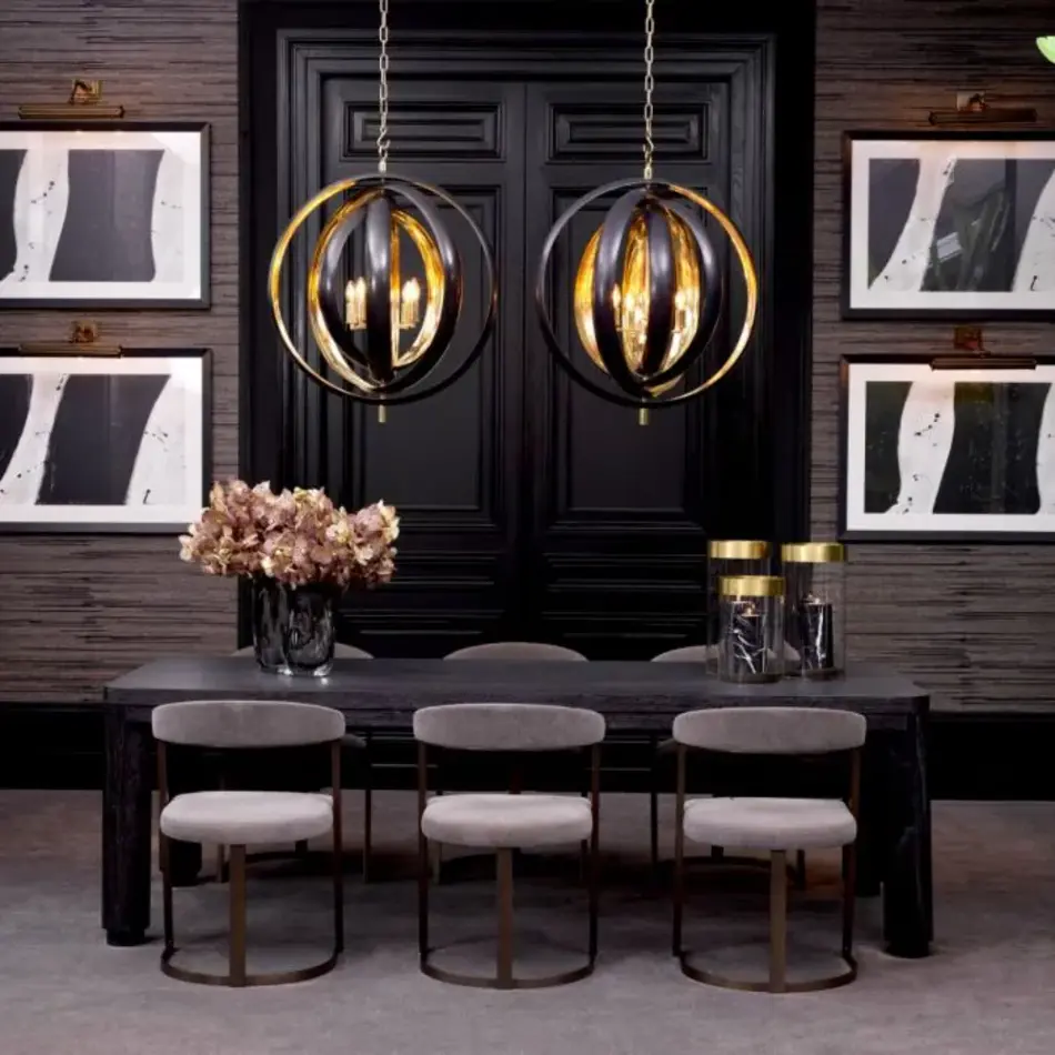 Eichholtz Atelier S Eettafel – Charcoal Grey Oak Veneer | Afgeronde Hoeken