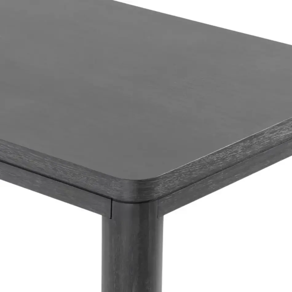 Eichholtz Atelier S Eettafel – Charcoal Grey Oak Veneer | Afgeronde Hoeken