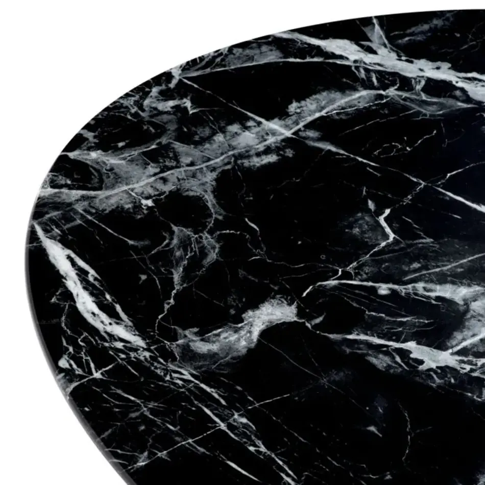 Eichholtz Solo Dining Table - Black Faux Marble | Oval Tulip Design