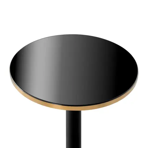 Eichholtz Avoria Bar Table - Black | Glossy Top | Brass Detail Eichholtz Avoria Bar Table - Black | Glossy Top | Brass Detail