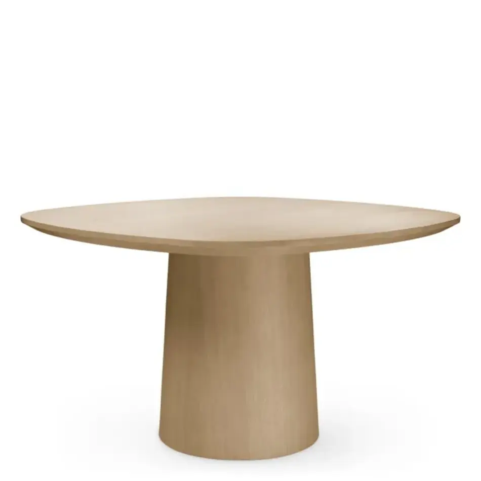 Eichholtz Motto Dining Table - Natural Oak Veneer | Round Design | Timeless Elegance