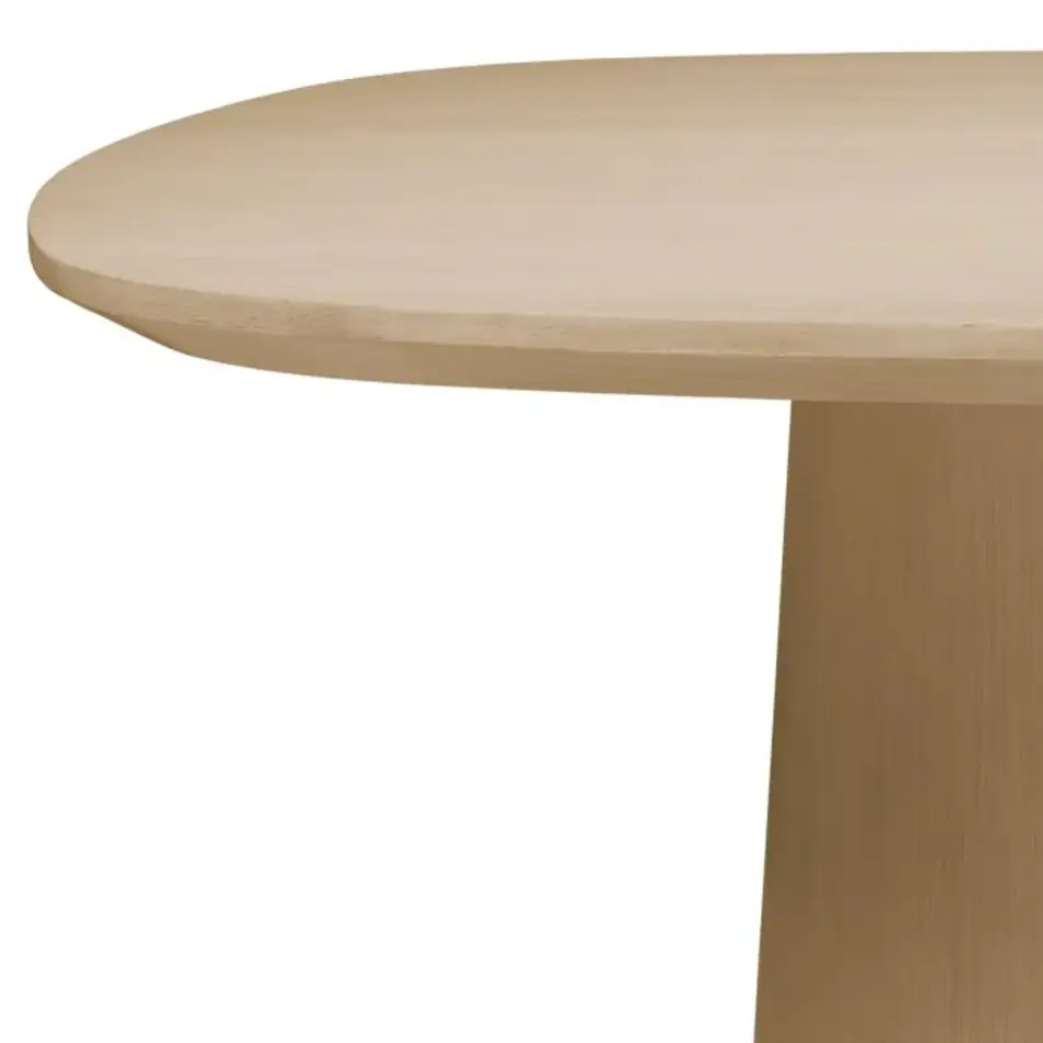 Eichholtz Motto Dining Table - Natural Oak Veneer | Round Design | Timeless Elegance
