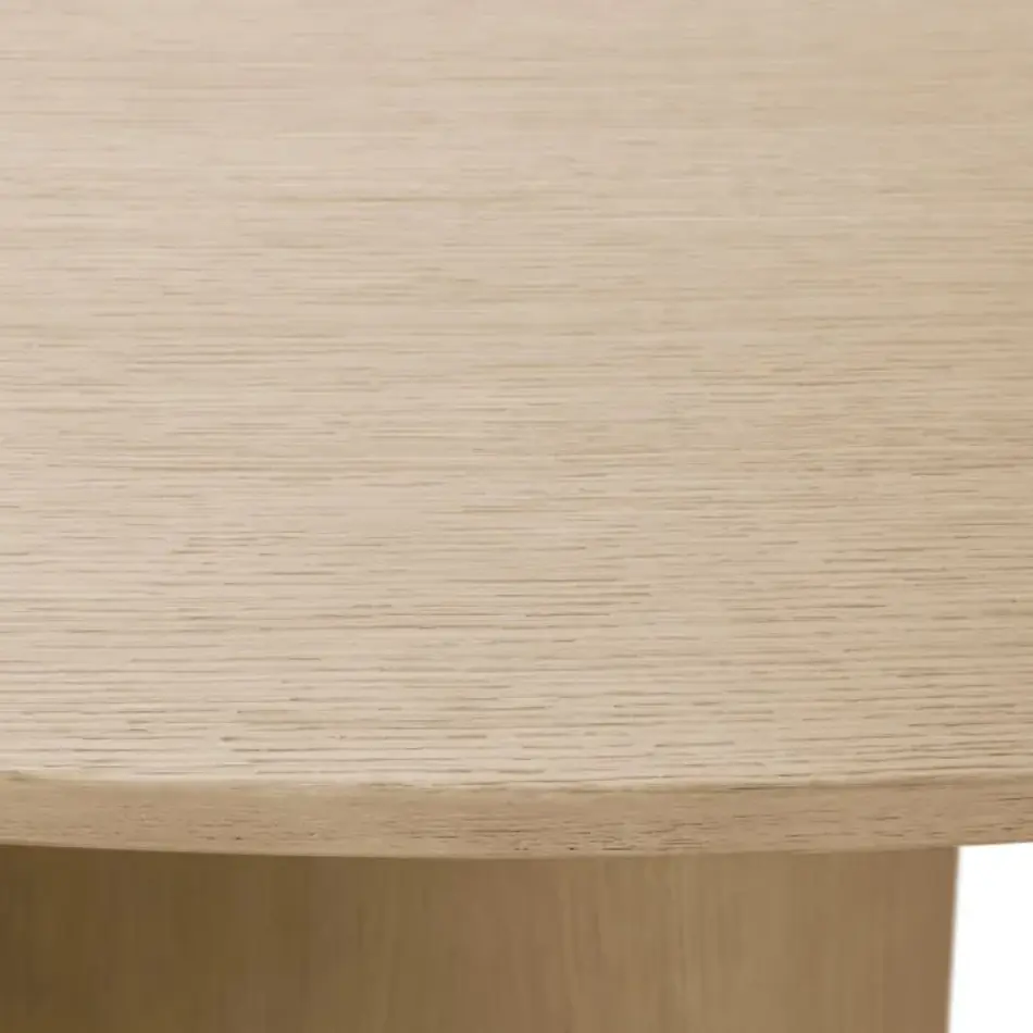 Eichholtz Motto Dining Table - Natural Oak Veneer | Round Design | Timeless Elegance