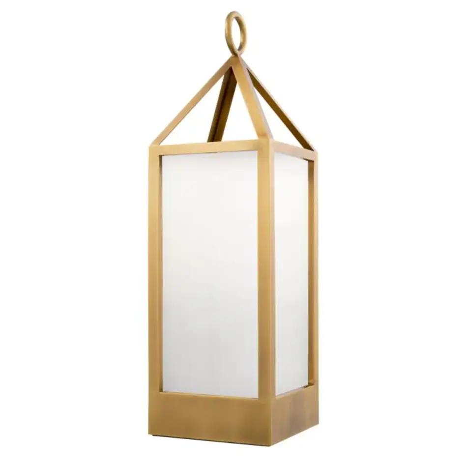 Eichholtz Riserva Outdoor Lamp L - Antique Brass | White Glass | IP44 Eichholtz Riserva Outdoor Lamp L - Antique Brass | White Glass | IP44