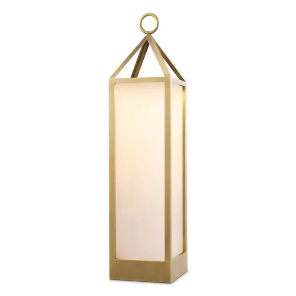 Eichholtz Riserva Outdoor Lamp XL - Antique Brass | White Glass | IP44 Eichholtz Riserva Outdoor Lamp XL - Antique Brass | White Glass | IP44
