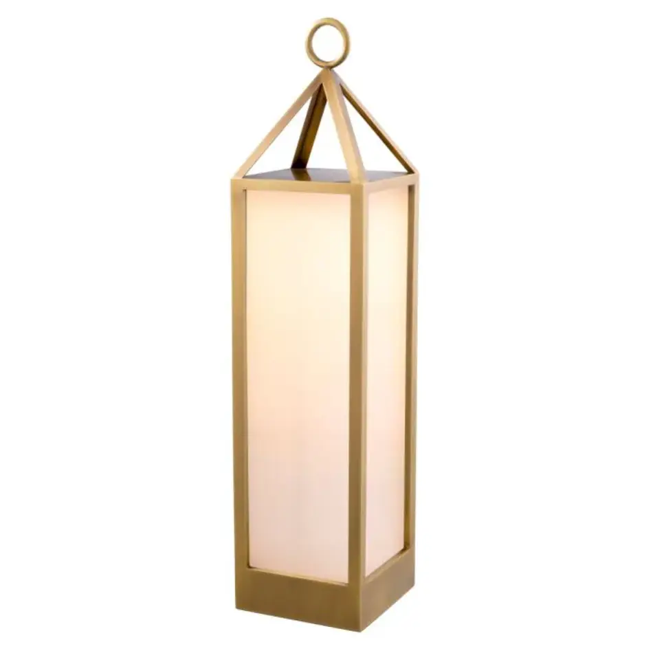 Eichholtz Riserva Outdoor Lamp XL - Antique Brass | White Glass | IP44 Eichholtz Riserva Outdoor Lamp XL - Antique Brass | White Glass | IP44