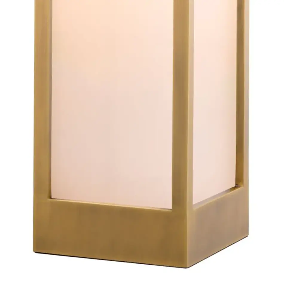 Eichholtz Riserva Outdoor Lamp XL - Antique Brass | White Glass | IP44 Eichholtz Riserva Outdoor Lamp XL - Antique Brass | White Glass | IP44