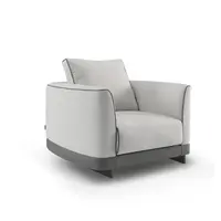 Gregorio Fauteuil – RVS | Hopsack Woven Stof | Micro Leather Details | Lounge Chair