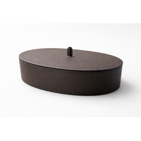 Harris Trinket Box Oval Large - Calfskin Golf - Moka - Storage Box