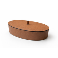 Harris Trinket Box Oval Large - Calfskin Golf - Bronze - Opbergdoos