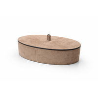 Harris Trinket Box Oval Large - Calfskin Suede - Nut - Storage Box