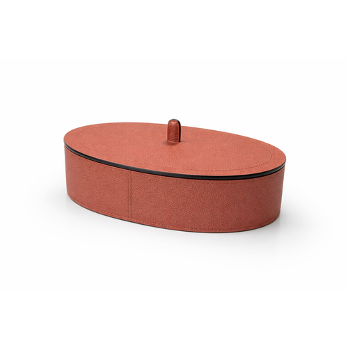Giobagnara Harris Trinket Box Oval Large - Calfskin Golf - Rust - Storage Box Giobagnara Harris Trinket Box Oval Large - Calfskin Golf - Rust - Storage Box