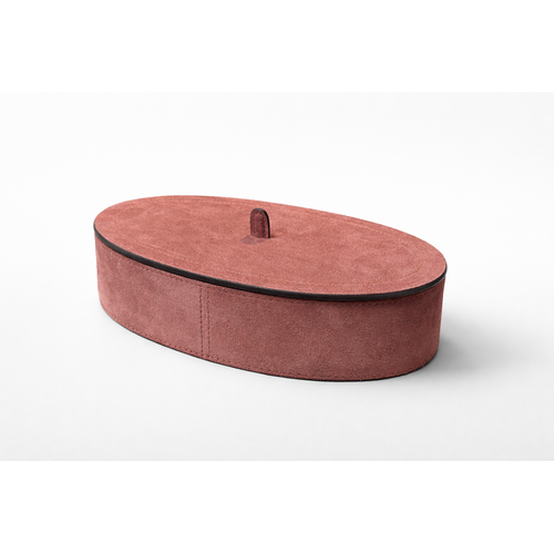Giobagnara Harris Trinket Box Oval Large - Calfskin Suede - Rust - Storage Box Giobagnara Harris Trinket Box Oval Large - Calfskin Suede - Rust - Storage Box