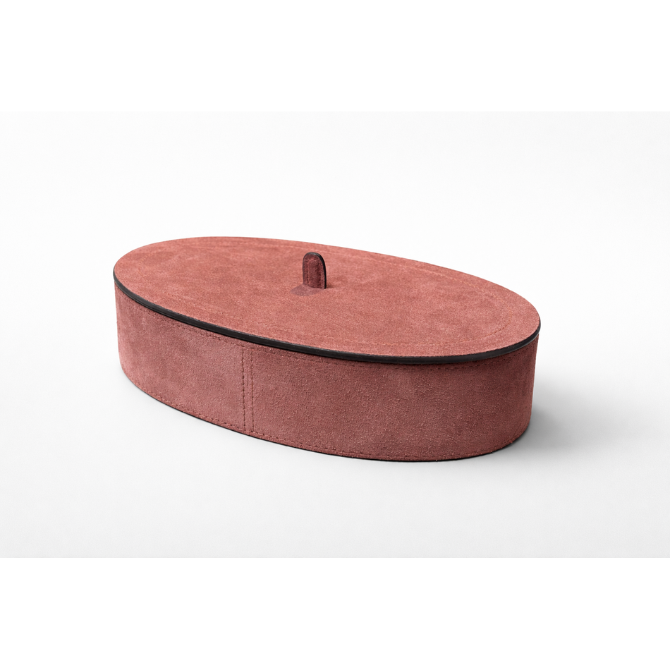 Giobagnara Harris Trinket Box Oval Large - Calfskin Suede - Rust - Storage Box Giobagnara Harris Trinket Box Oval Large - Calfskin Suede - Rust - Storage Box