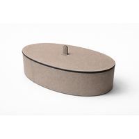 Harris Trinket Box Oval Large - Calfskin Golf - Taupe - Storage Box